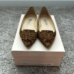 Jimmy Choo Suede Leopard Flats-Size 37.5